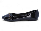 Women's Black Patent Clover Flat
