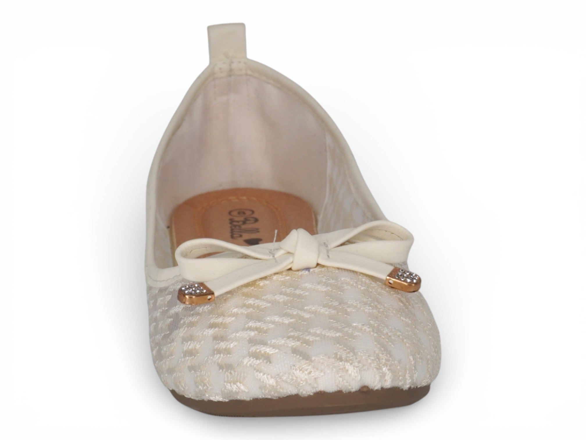 Women's Ivory Houndstooth Ballerina Flat