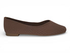 Women's Taupe Fly Knit Square Toe Flat
