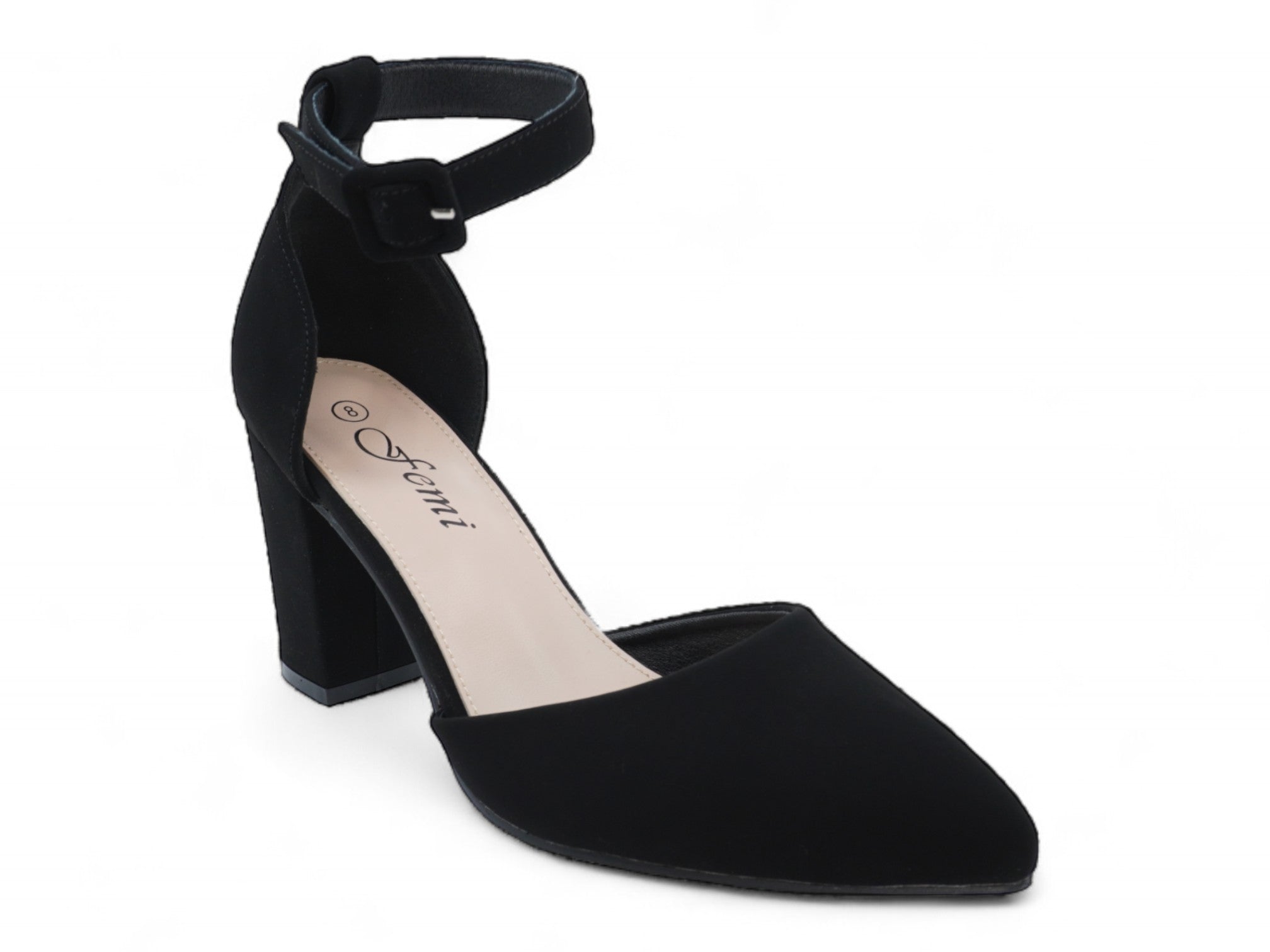 Women's Black Faux Suede Sera Heel