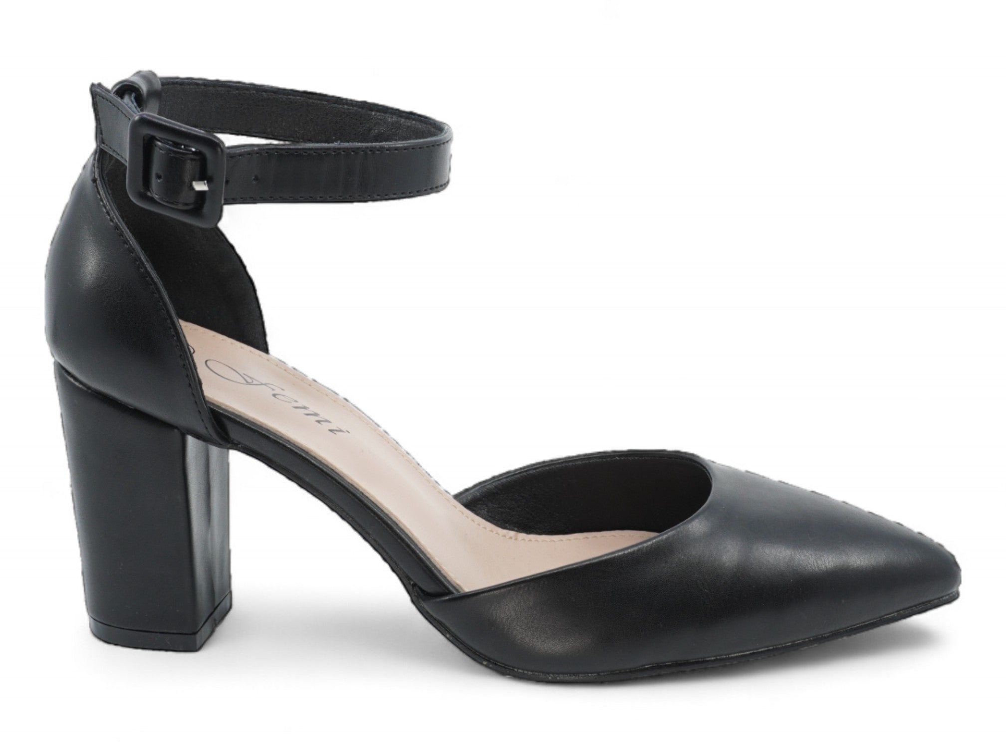 Women's Black Vegan Leather Sera Heel