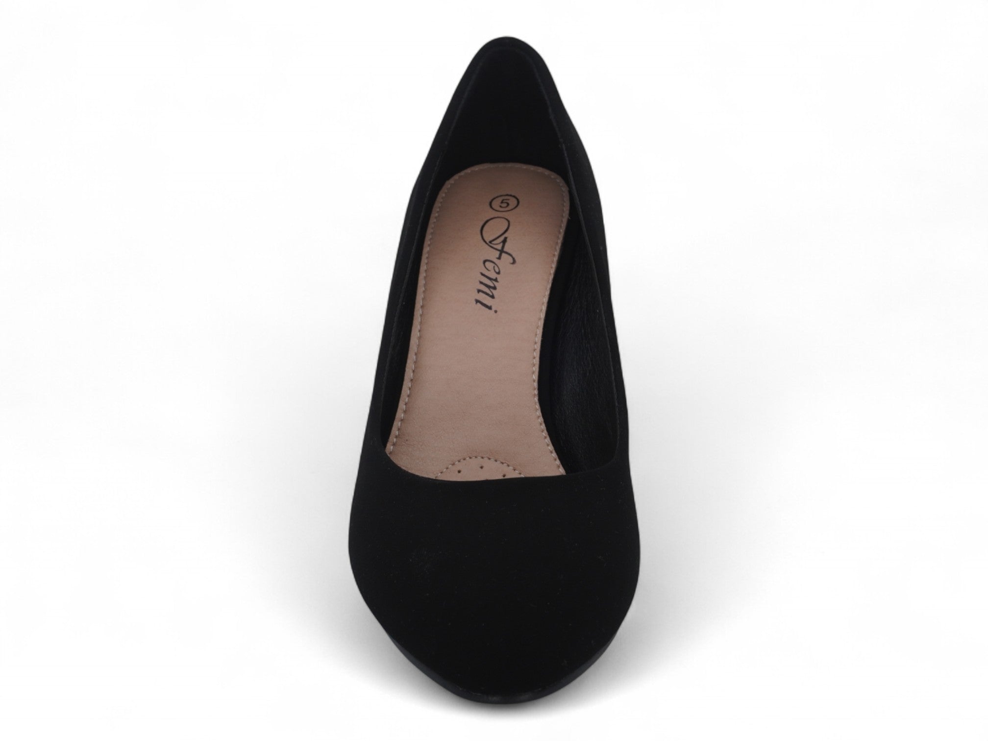 Women's Black Faux Suede Basic Pump