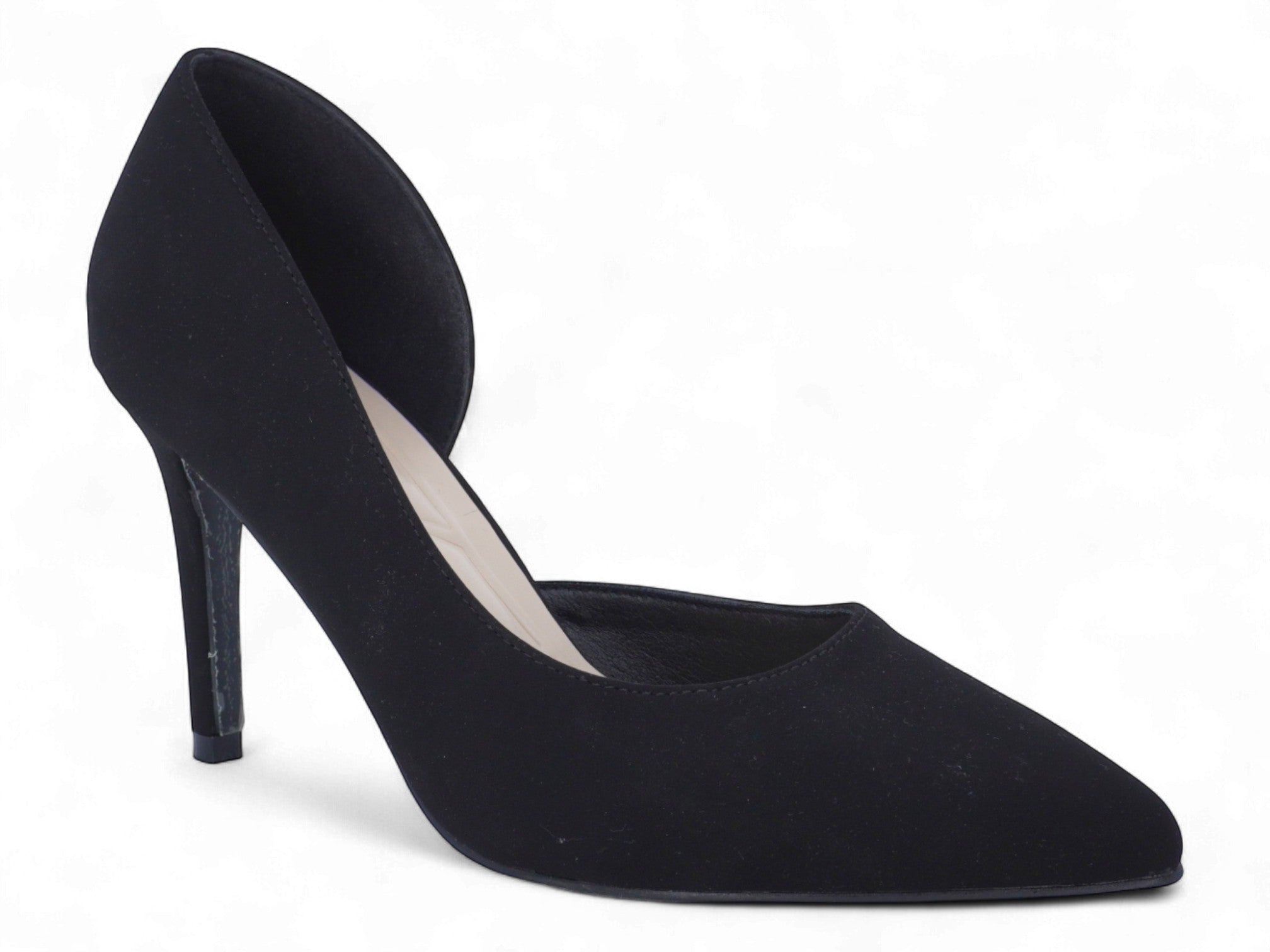 Women's Black Faux Suede D'Orsay Pump