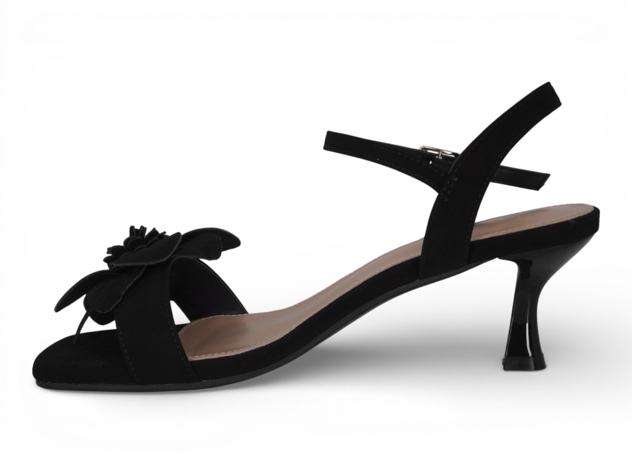 Women's Black Camellia Heel