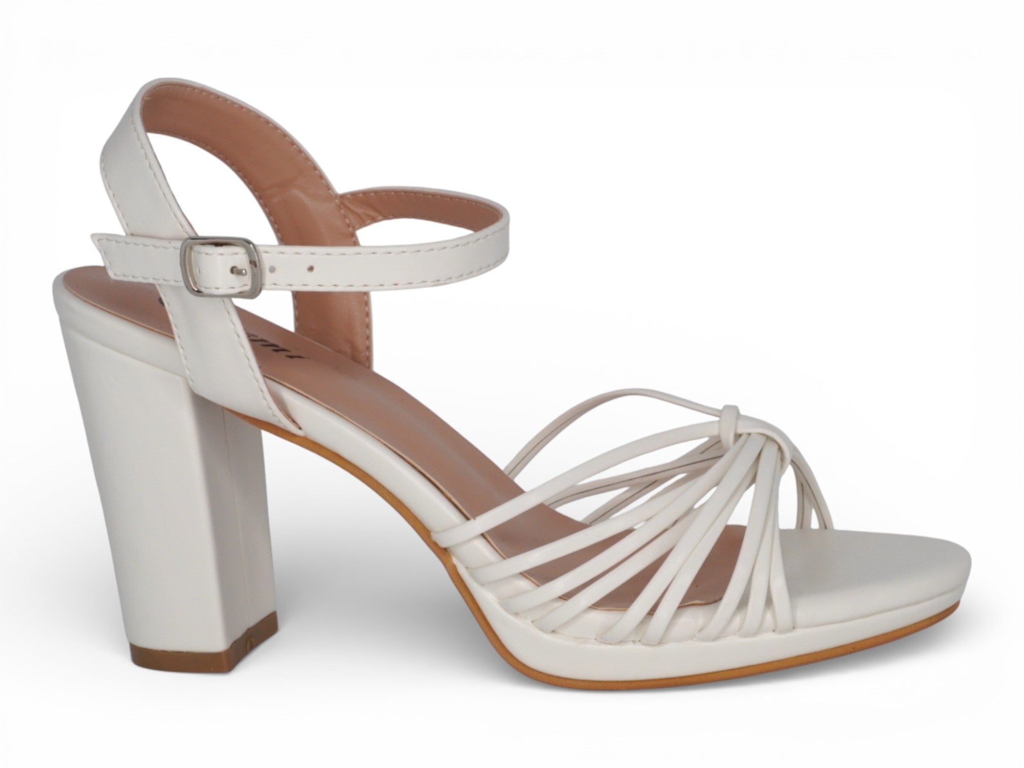 Women's White Fringe Platform Heel