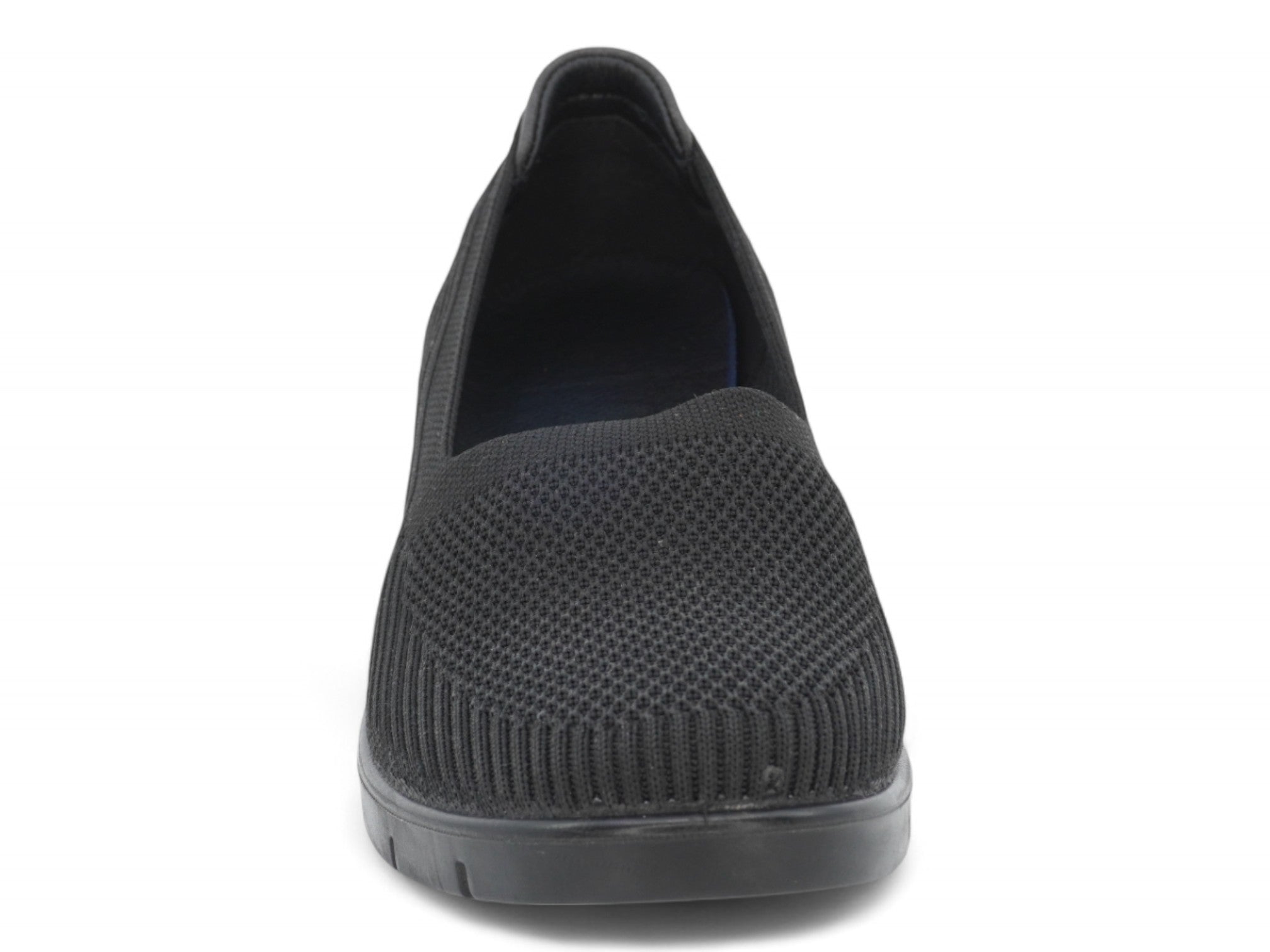 Women's Black Fly Knit Low Cut Wedge