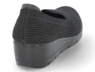 Women's Black Fly Knit Low Cut Wedge