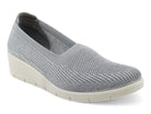 Women's Gray Fly Knit Low Cut Wedge