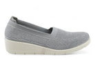 Women's Gray Fly Knit Low Cut Wedge
