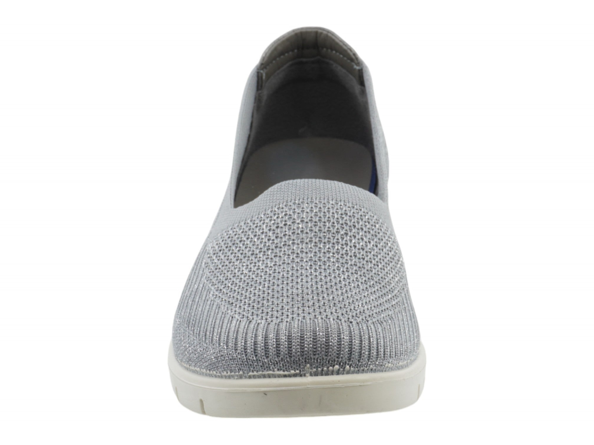 Women's Gray Fly Knit Low Cut Wedge