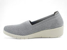 Women's Gray Fly Knit Low Cut Wedge