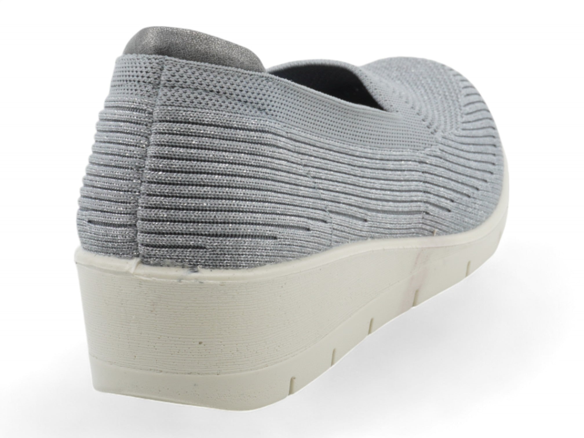 Women's Gray Fly Knit Low Cut Wedge