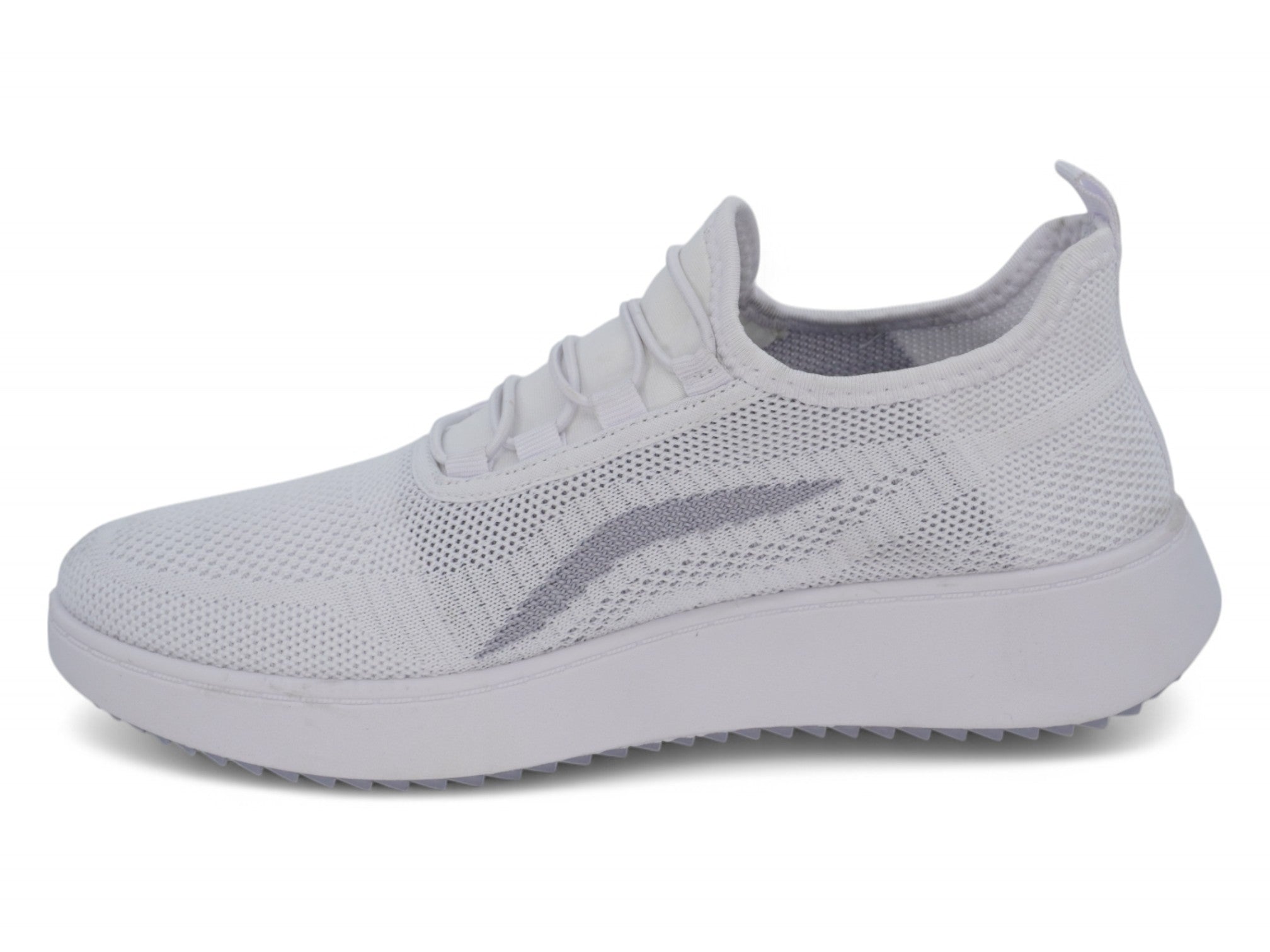 Women's White Flyknit Bungee Step In Sneaker