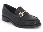 Women's Black Vegan Leather Buckle Loafer