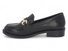 Women's Black Vegan Leather Buckle Loafer