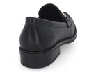 Women's Black Vegan Leather Buckle Loafer