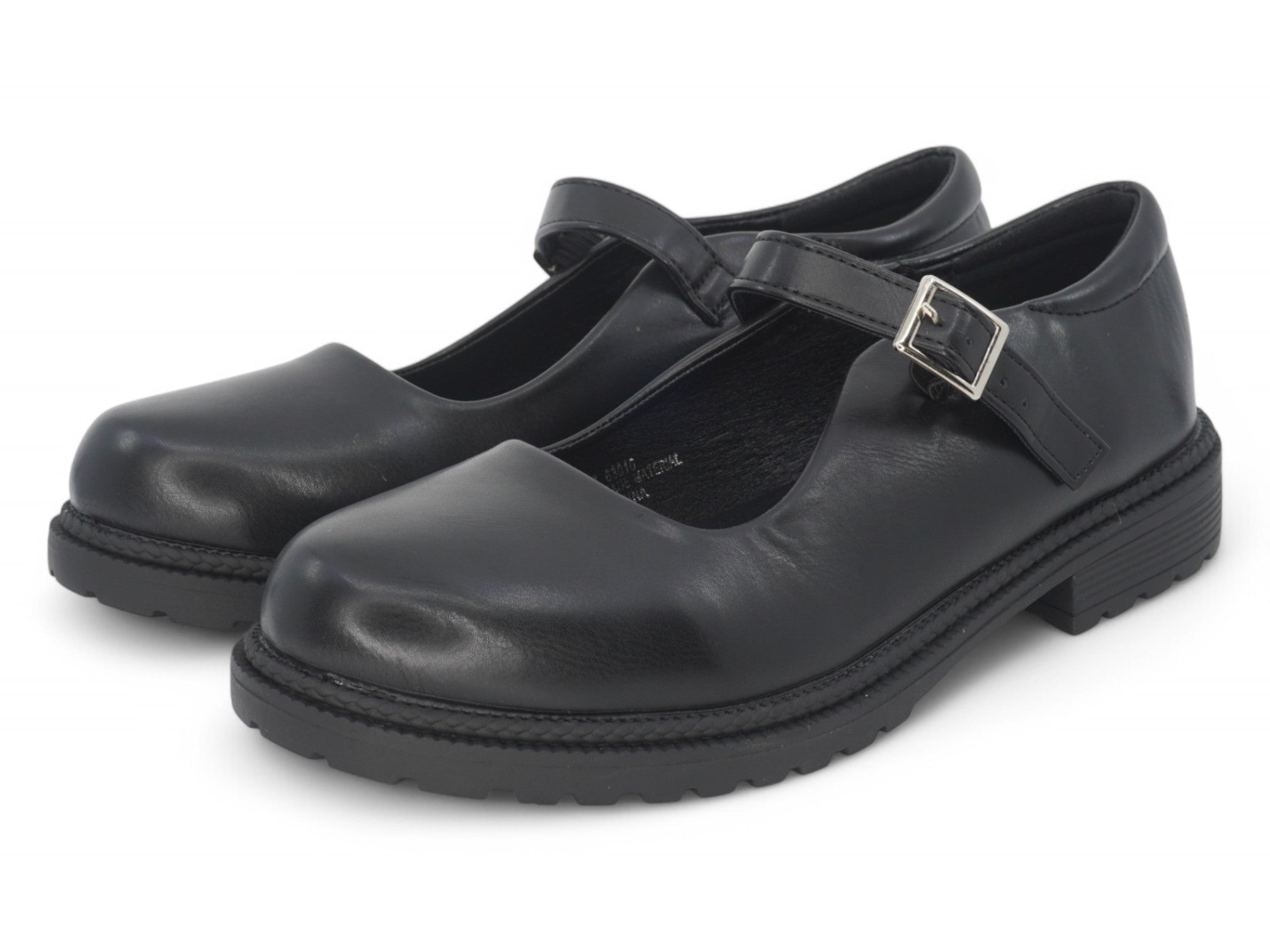 Women's Black Vegan Leather Platform Mary Jane