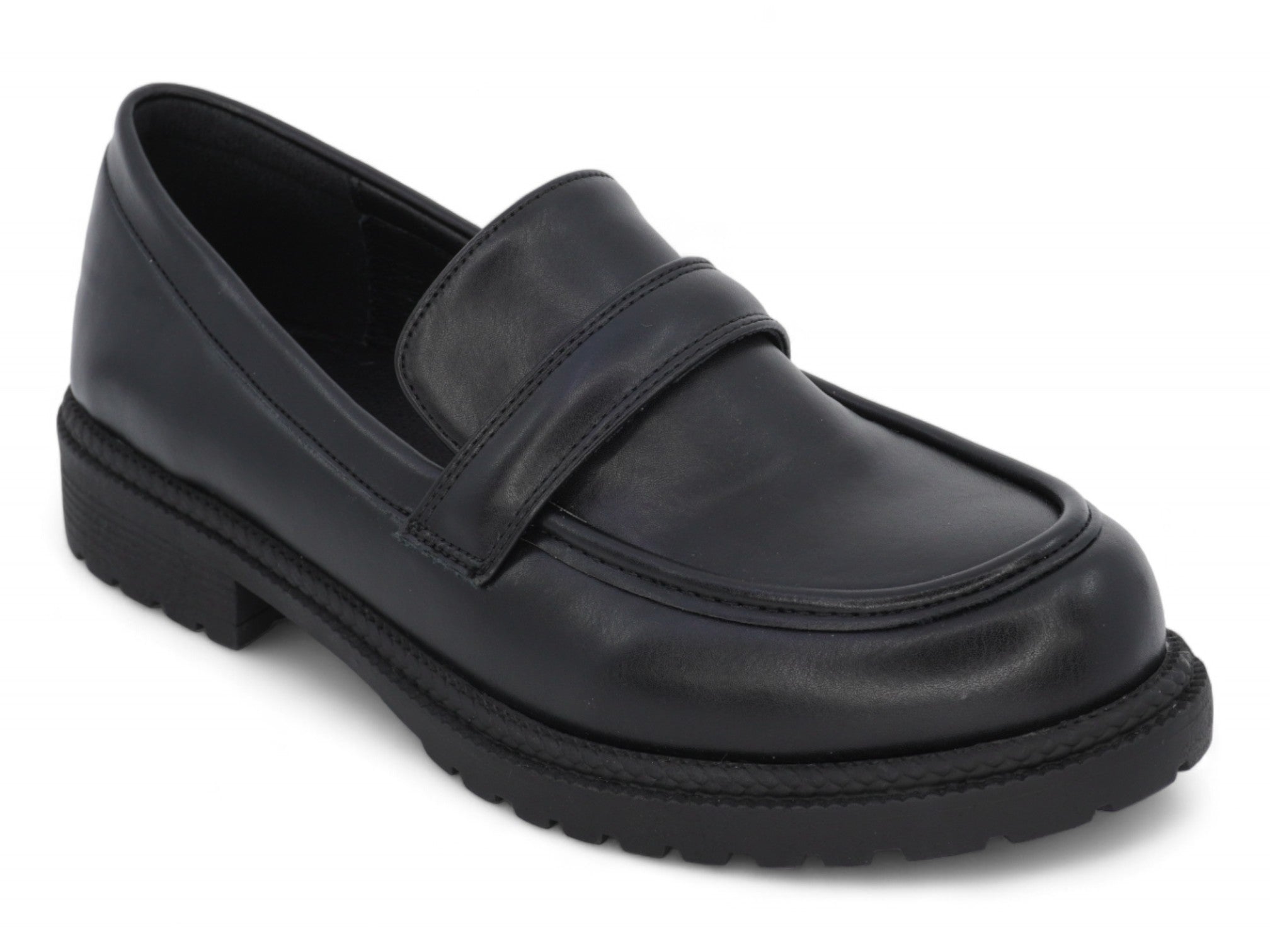Women's Black Vegan Leather Loafer