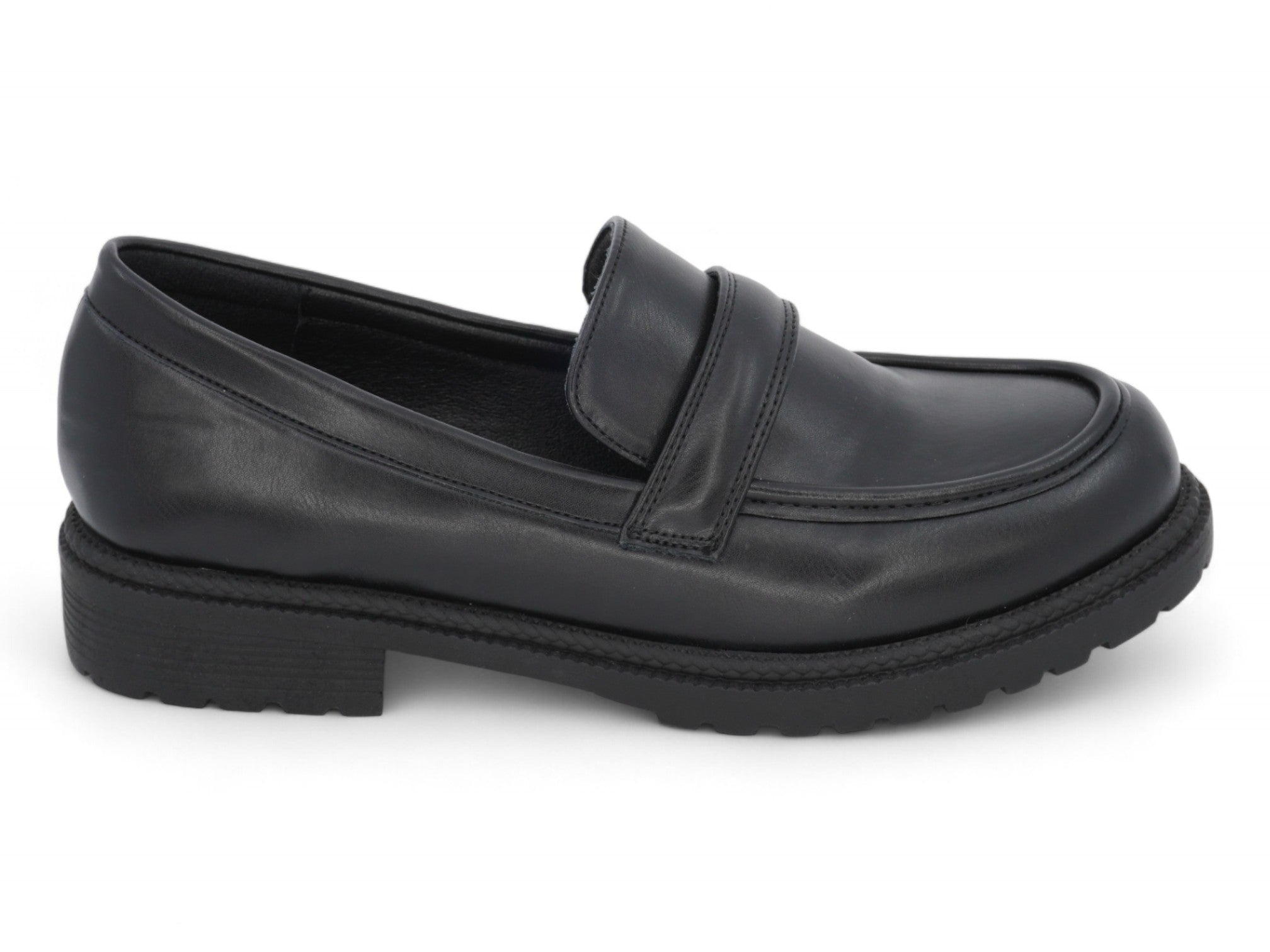 Women's Black Vegan Leather Loafer