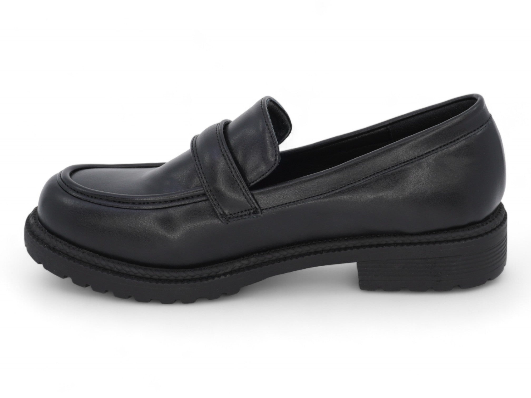 Women's Black Vegan Leather Loafer