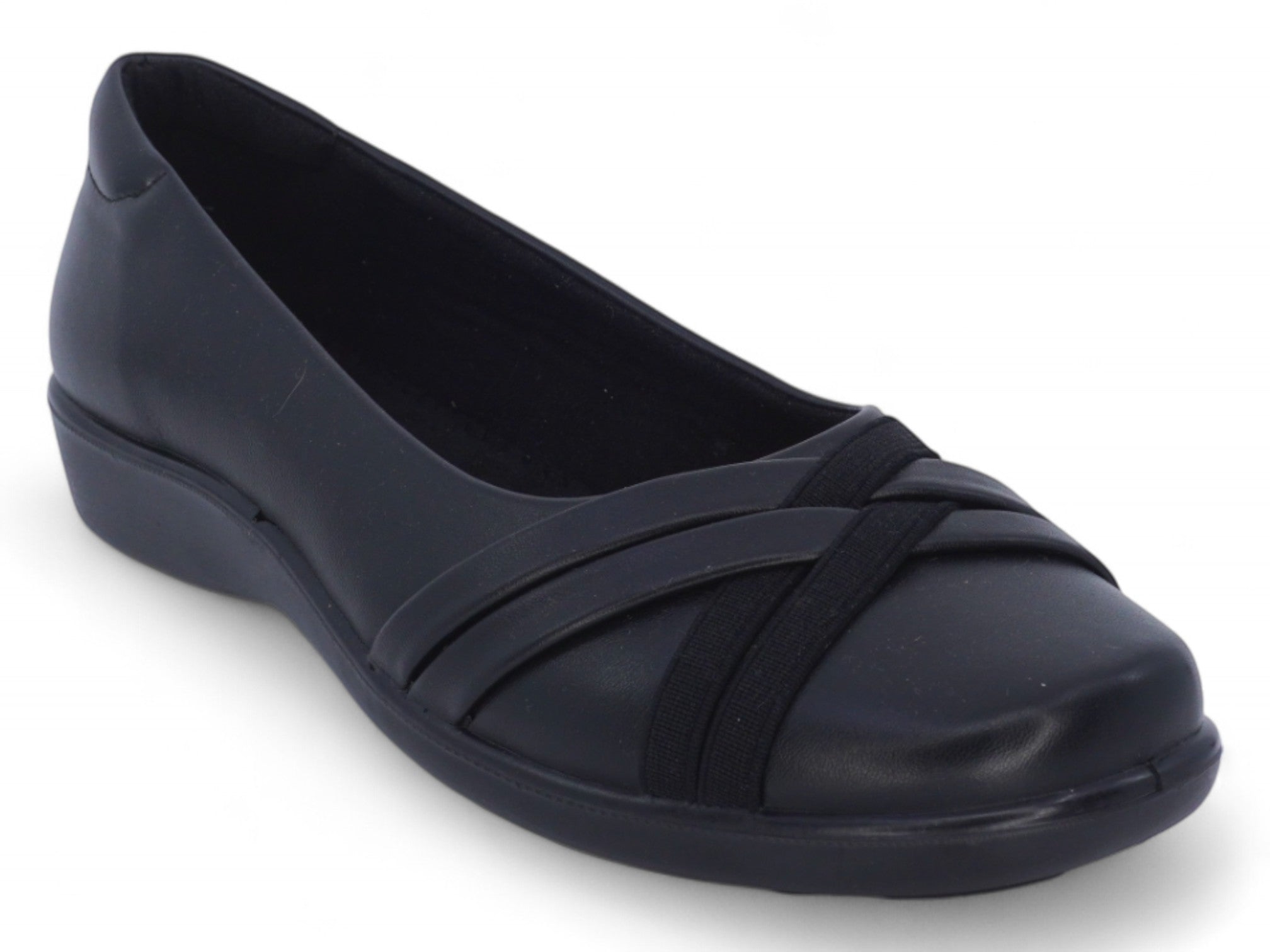 Women's Black Elastic School Shoe