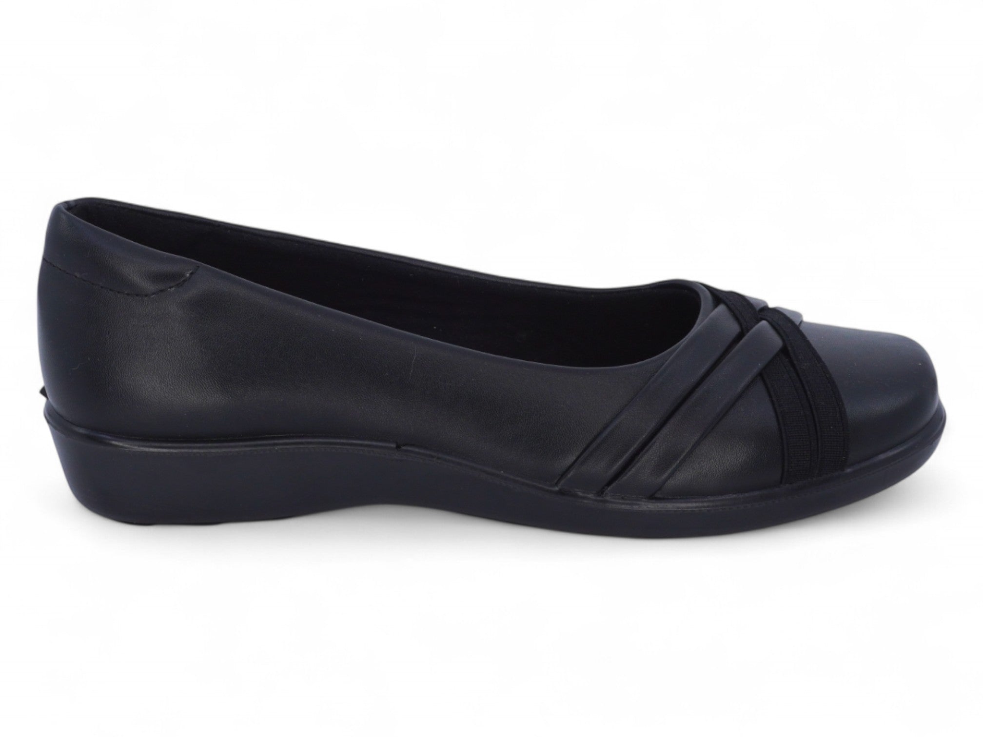 Women's Black Elastic School Shoe