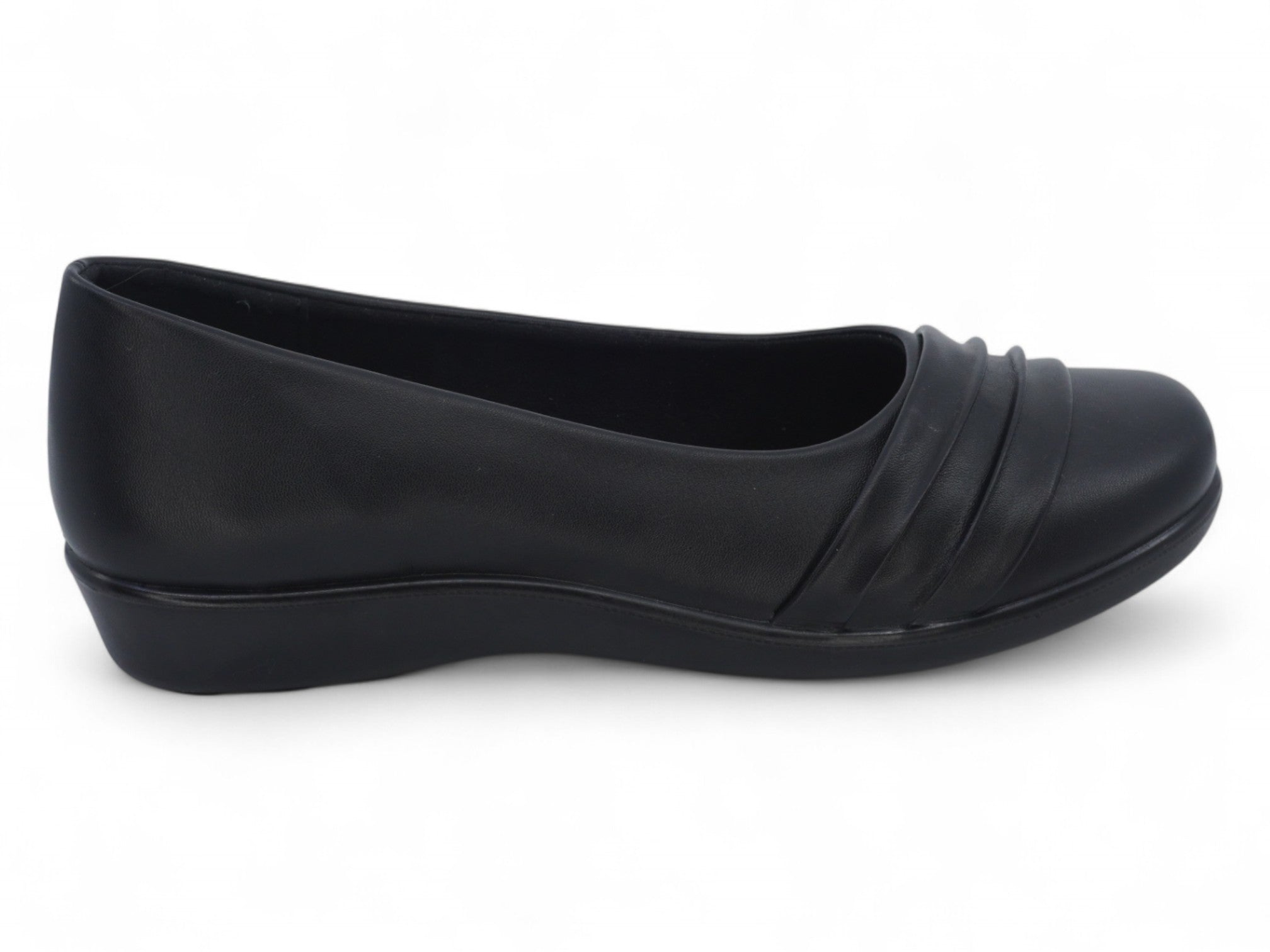 Women's Black Pleated School Shoe