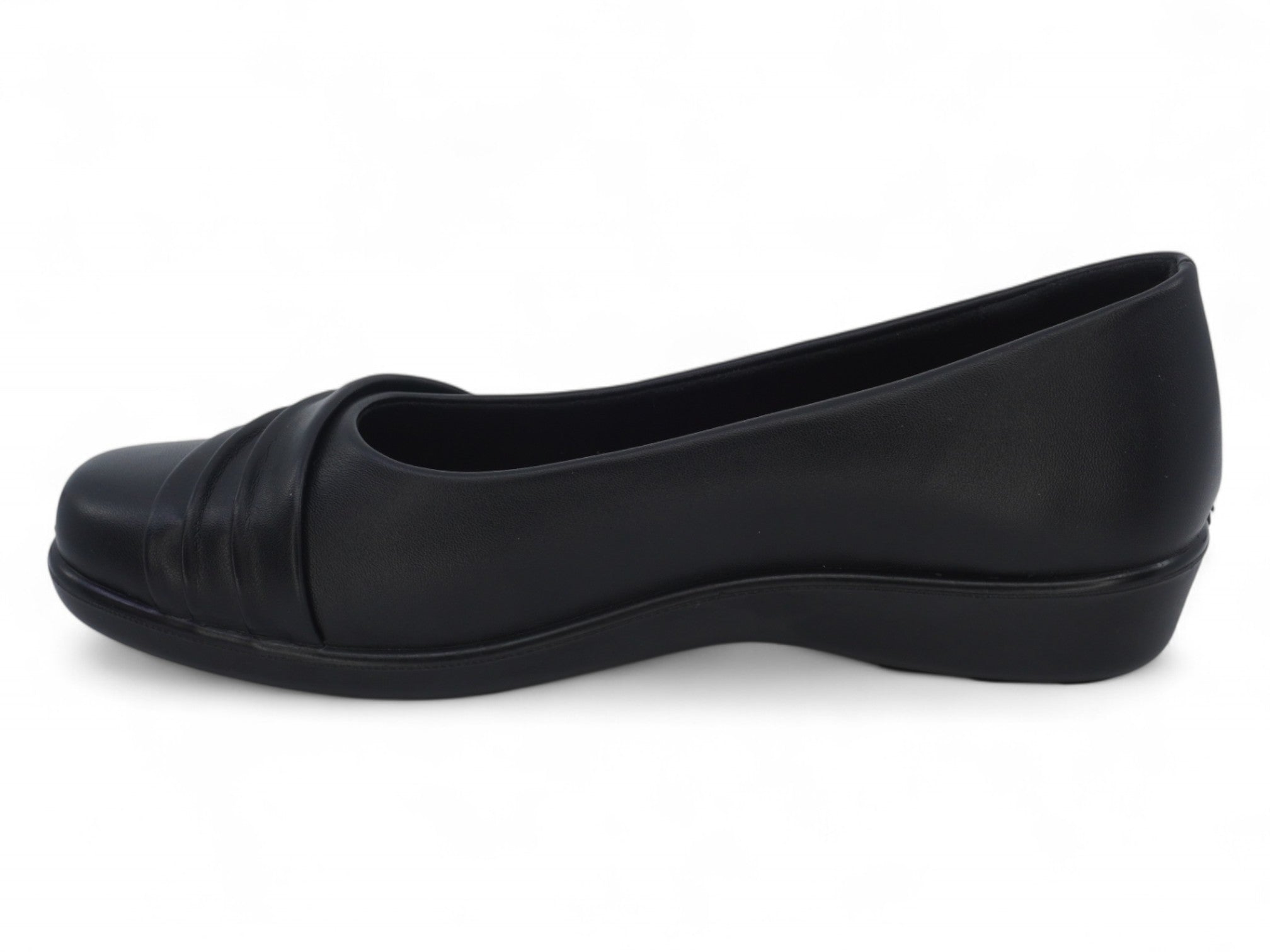 Women's Black Pleated School Shoe
