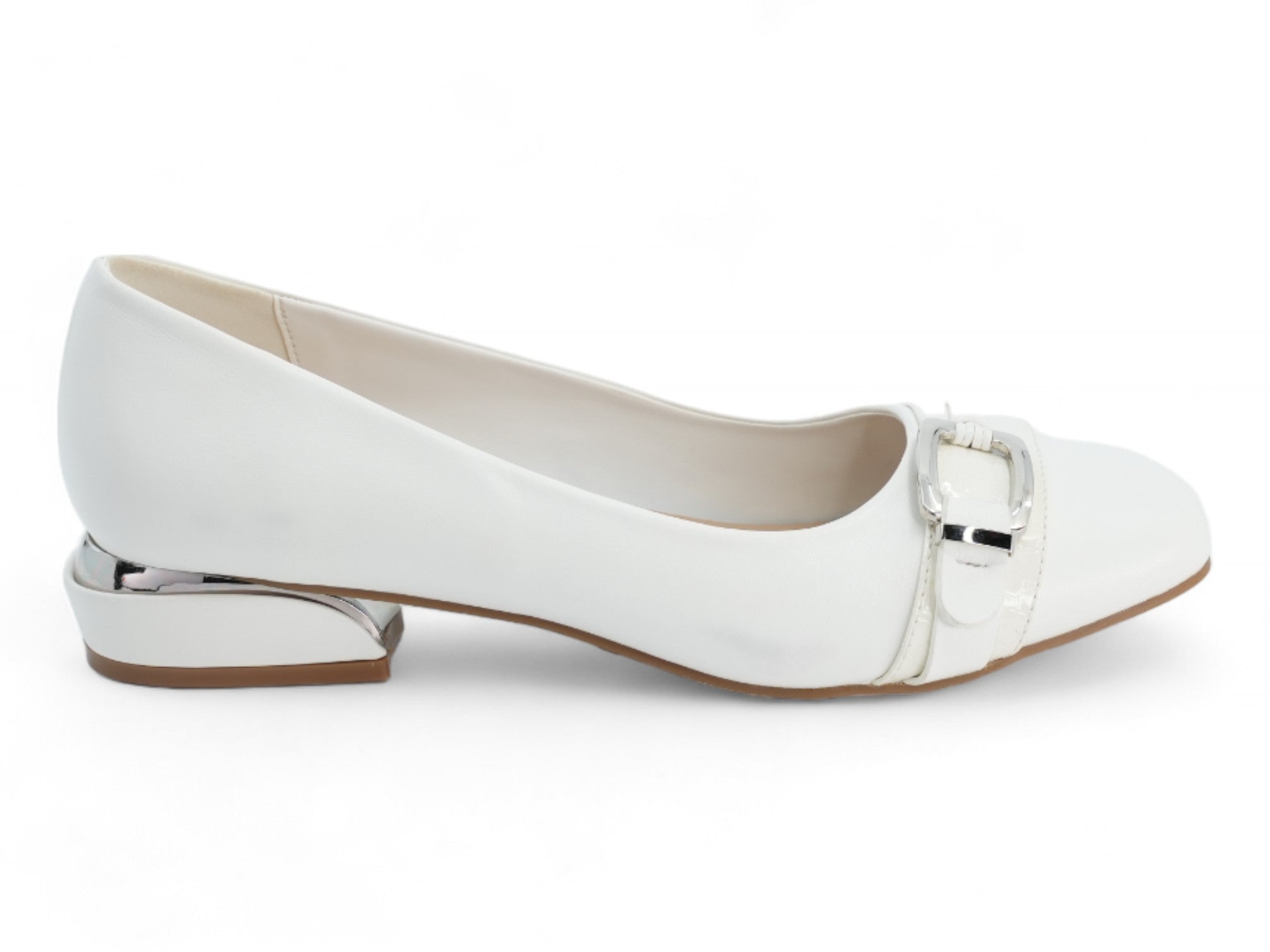 Women's White Leah Wide Width Dress Shoe