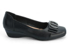 Women's Black Flora Wide Width Wedge
