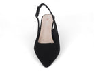 Women's Black Faux Suede Wide Width Heel