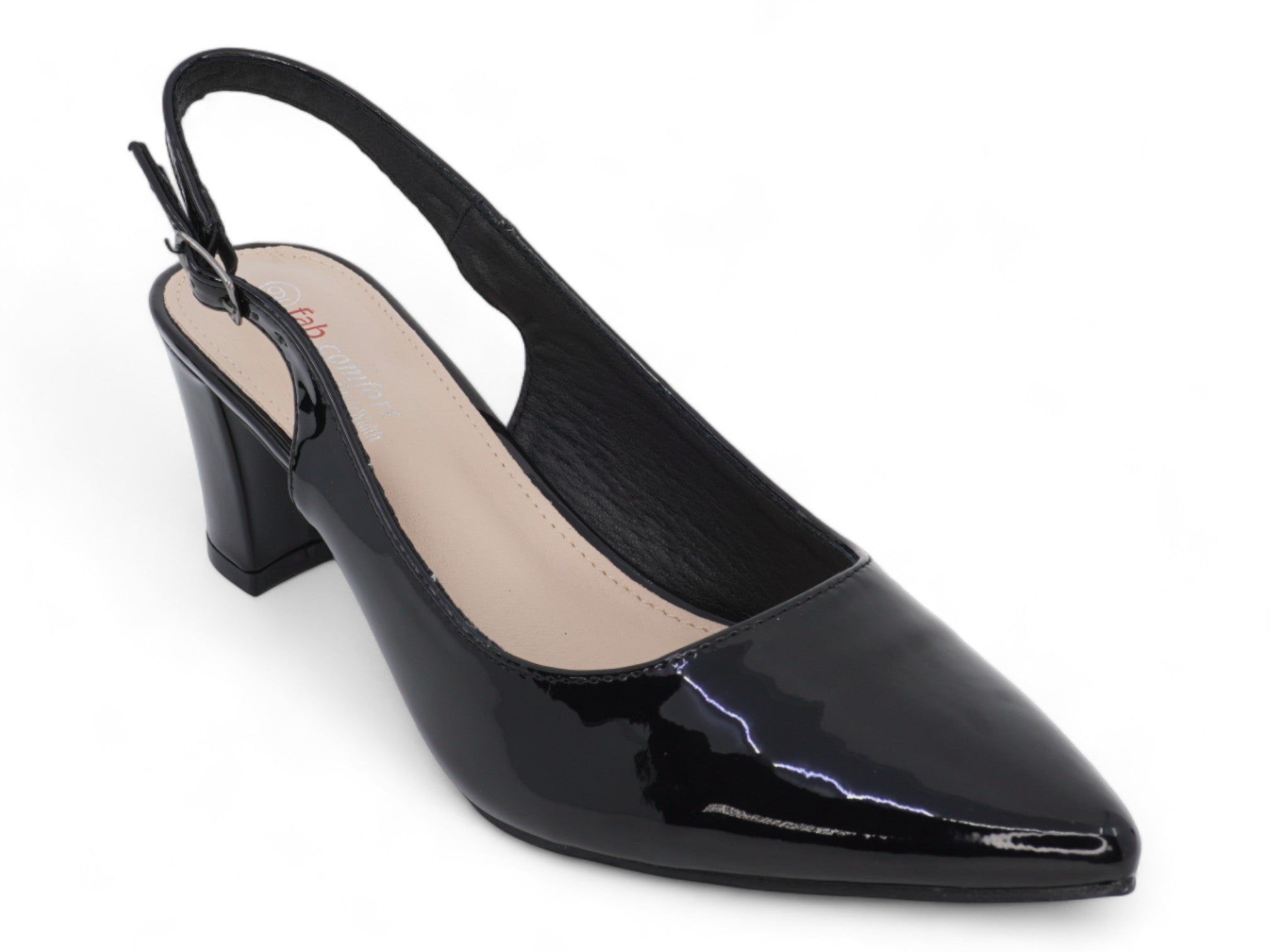 Women's Black Patent Wide Width Heel