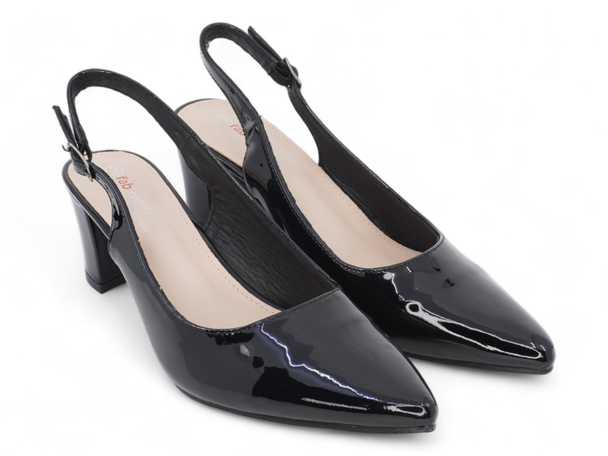 Women's Black Patent Wide Width Heel