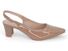 Women's Nude Patent Wide Width Heel
