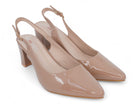 Women's Nude Patent Wide Width Heel