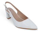 Women's White Patent Wide Width Heel
