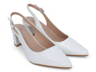 Women's White Patent Wide Width Heel