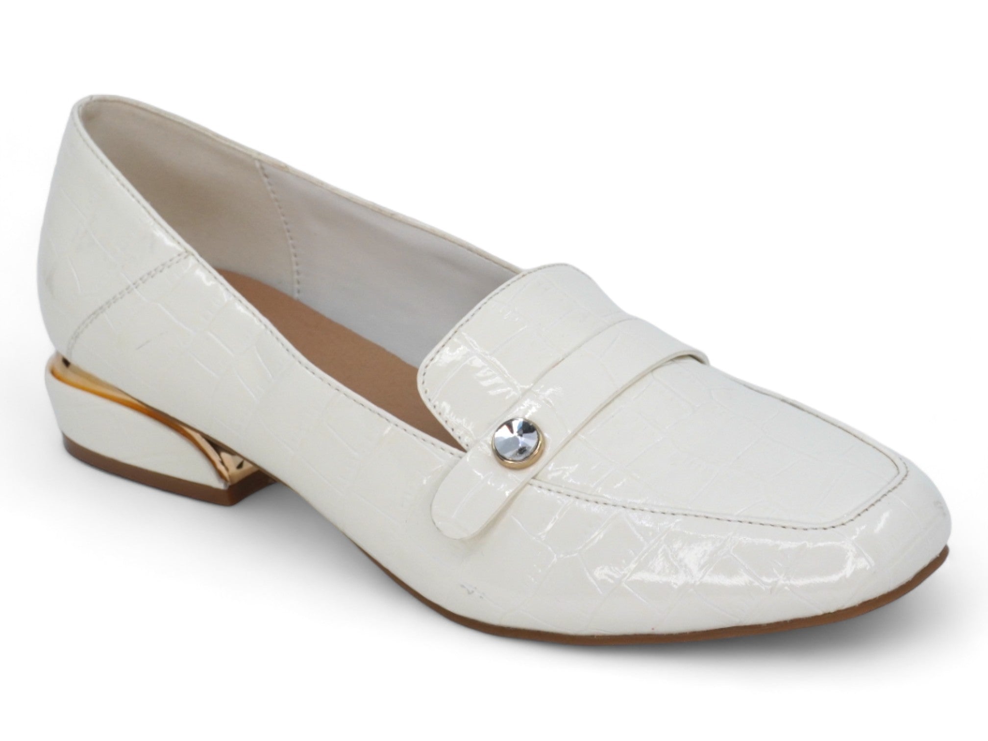 Women's White Alba Wide Width Dress Shoe