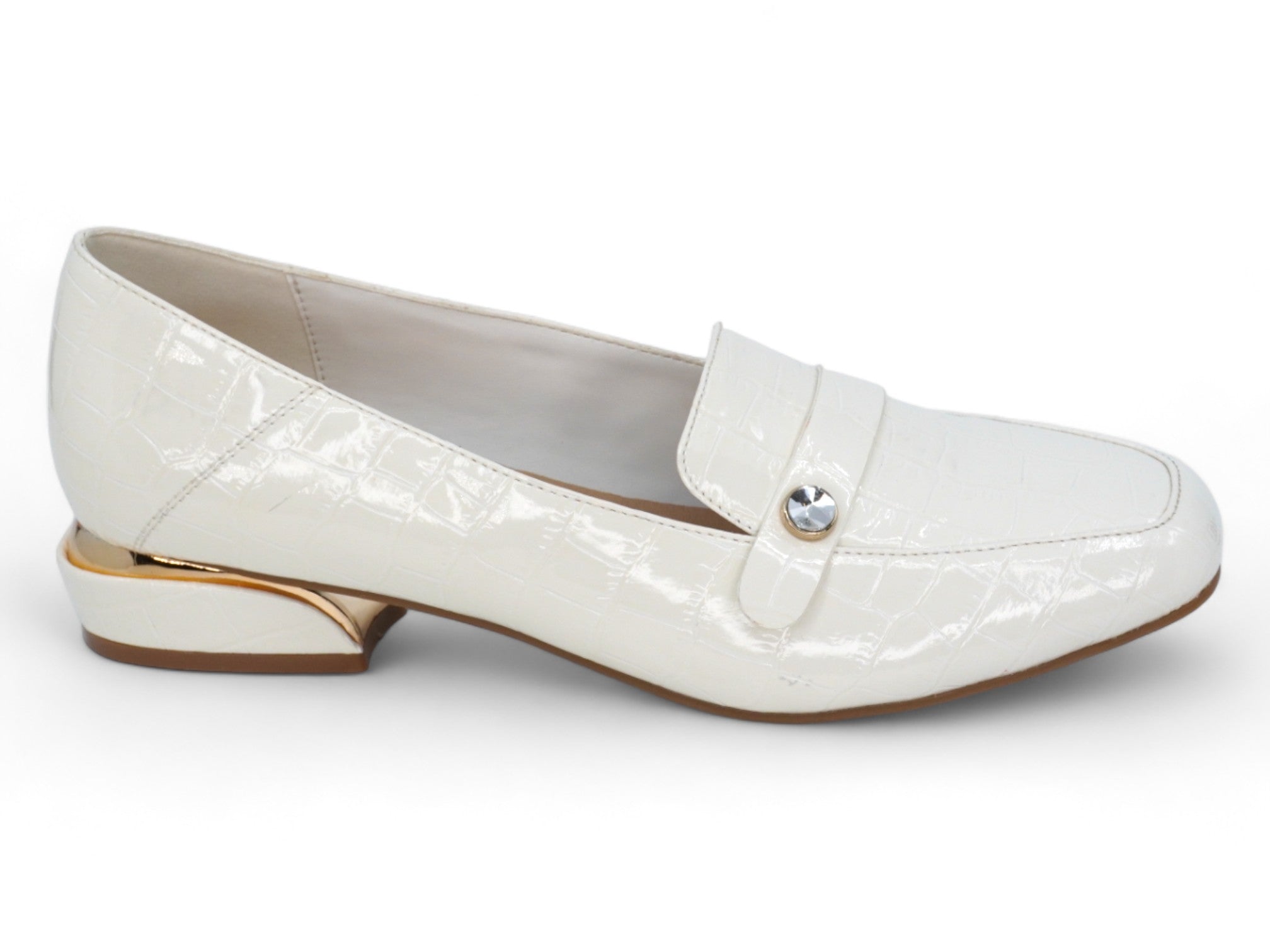 Women's White Alba Wide Width Dress Shoe