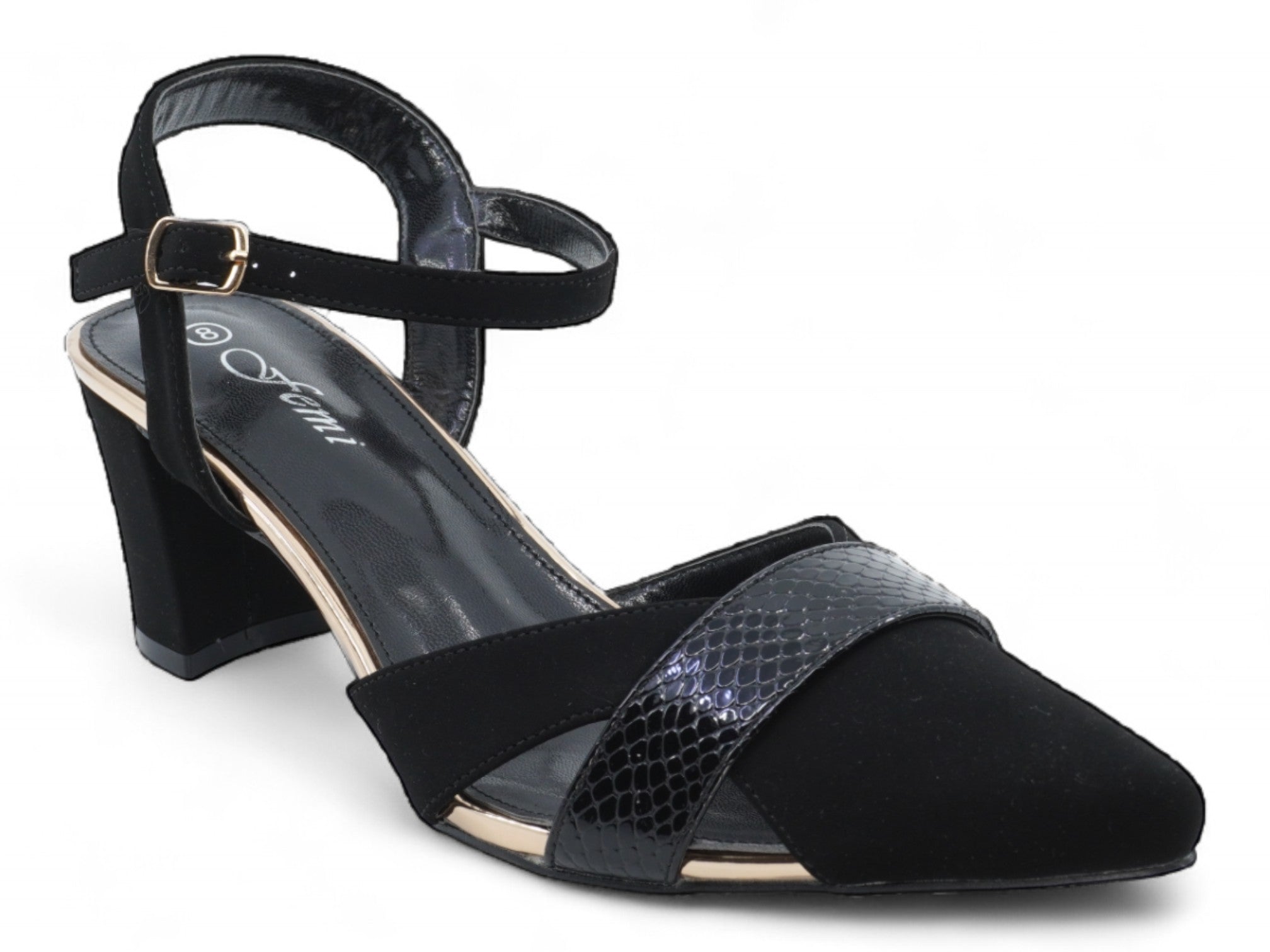 Women's Black Kris Wide Width Heel