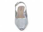 Women's Silver Vegan Leather Wide Width Heel