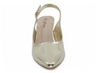 Women's Champagne Veagn Leather Wide Width Heel