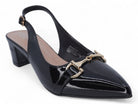 Women's Black Patent Wide Width Sling Back