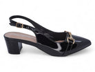 Women's Black Patent Wide Width Sling Back