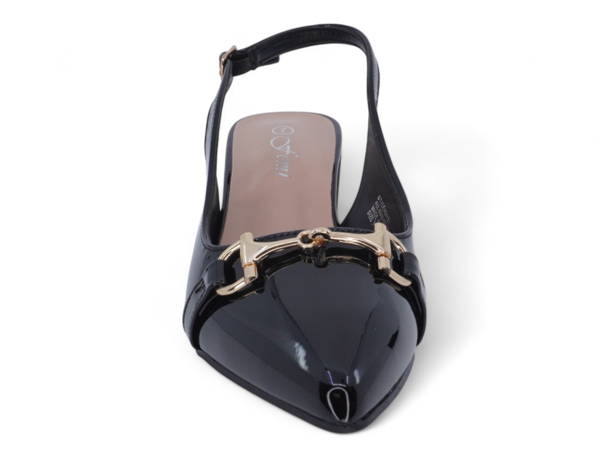 Women's Black Patent Wide Width Sling Back