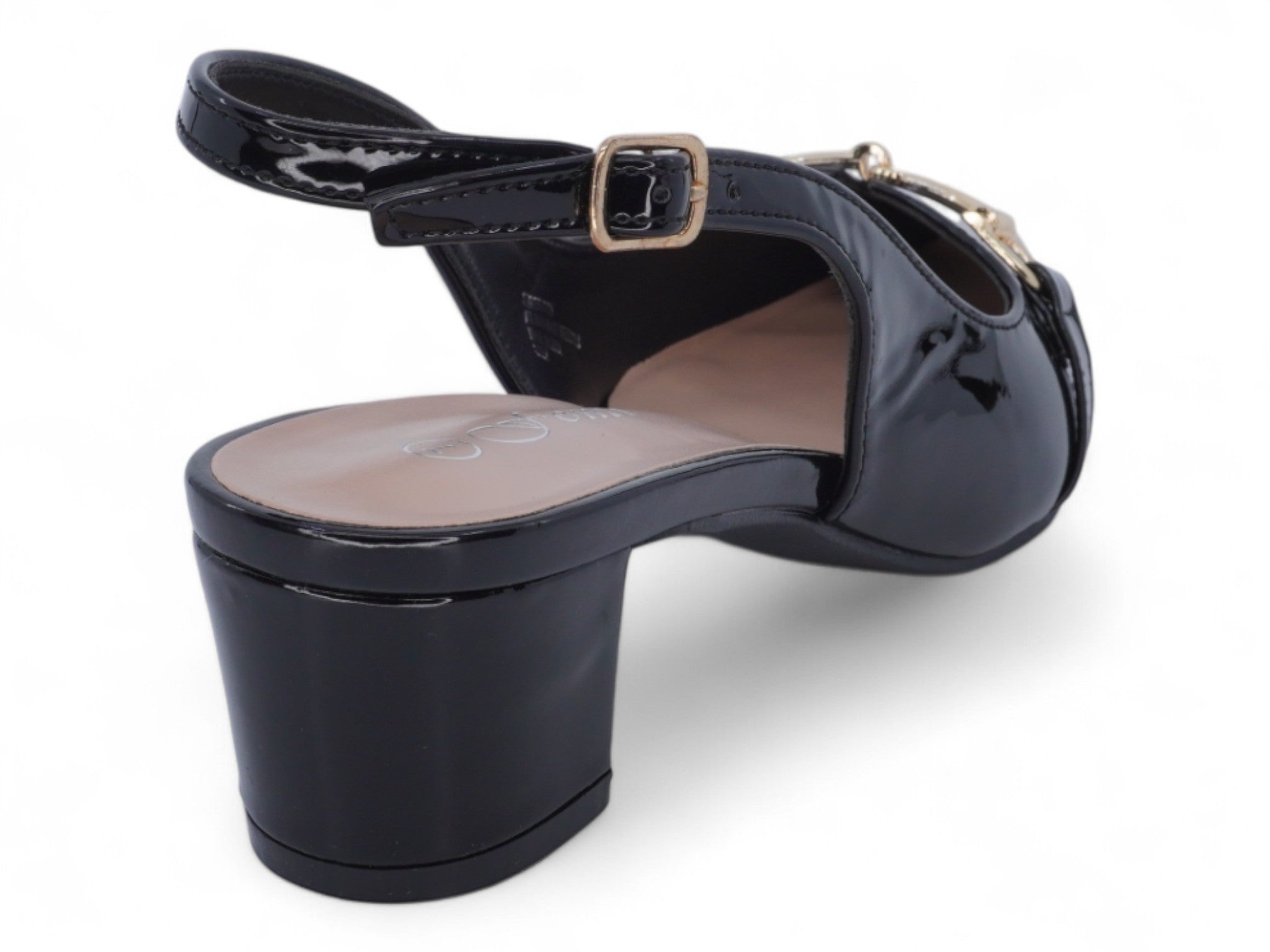 Women's Black Patent Wide Width Sling Back