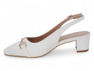 Women's White Vegan Leather Wide Width Sling Back