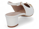 Women's White Vegan Leather Wide Width Sling Back