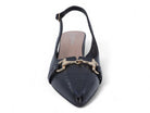 Women's Black Vegan Leather Wide Width Sling Back