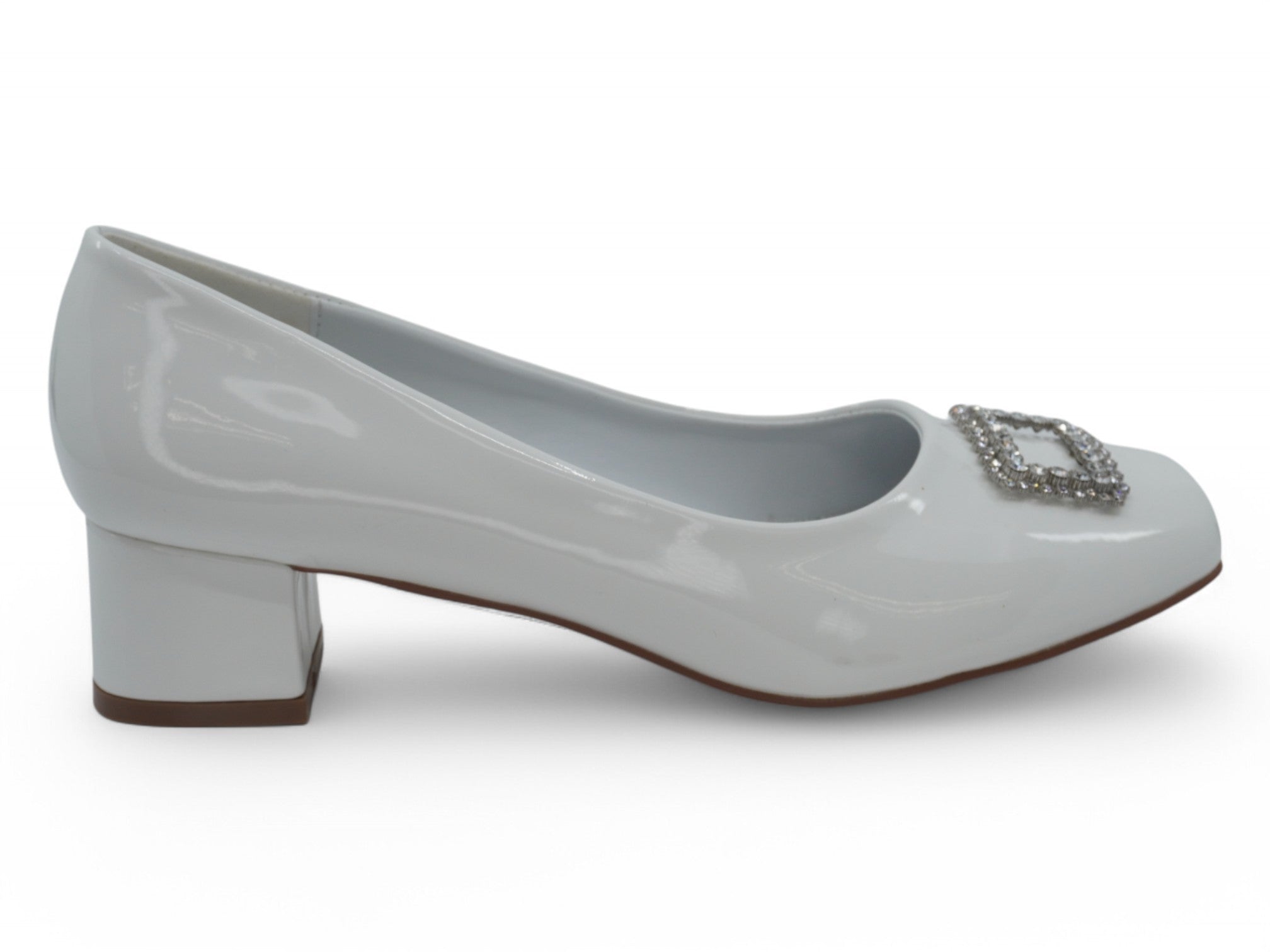 Women's White Dorinda Wide Width Heel